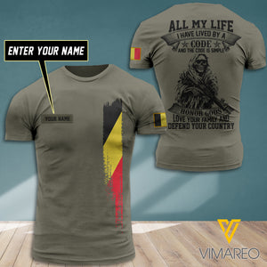 Customized Belgian Soldier 3D Printed Combat Shirt EZT230621