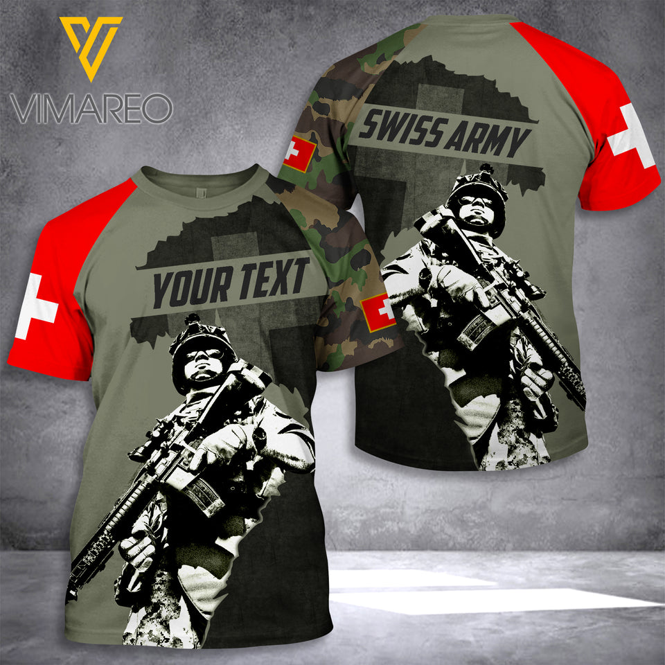 Customized Swiss Soldier 3D Printed Combat Shirt EZT110621
