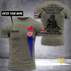 Customized Croatia Soldier 3D Printed Shirt EZT074