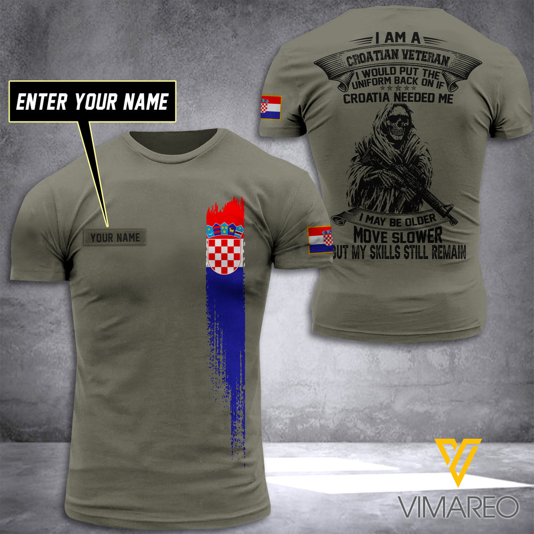 Customized Croatia Soldier 3D Printed Shirt EZT074