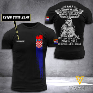 Customized Croatia Soldier 3D Printed Shirt EZT074