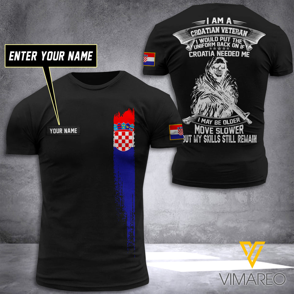 Customized Croatia Soldier 3D Printed Shirt EZT074