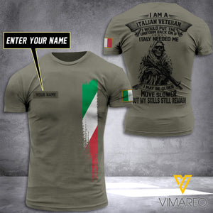 Customized Italian Soldier 3D Printed Shirt ZT064