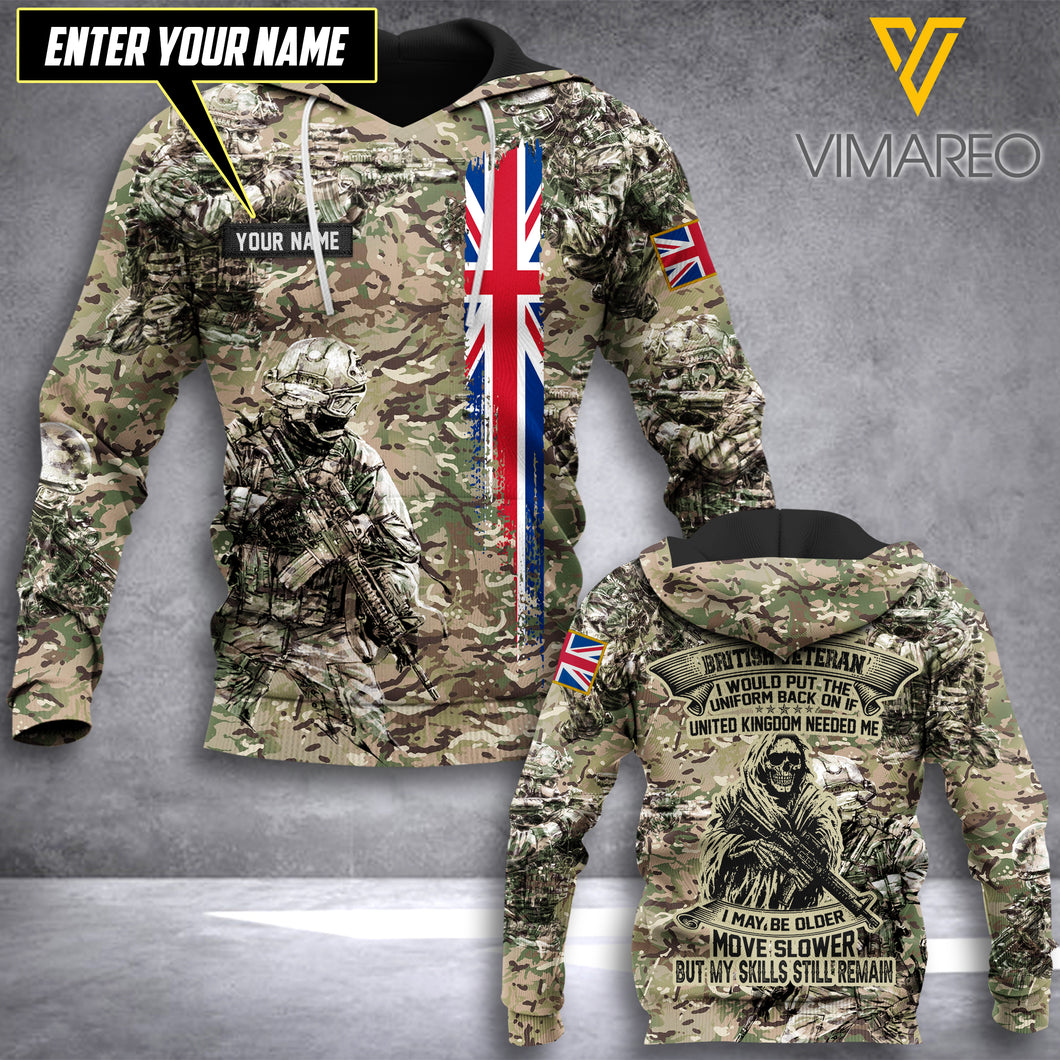 Customized British Soldier 3D Printed Combat Shirt EZT1405