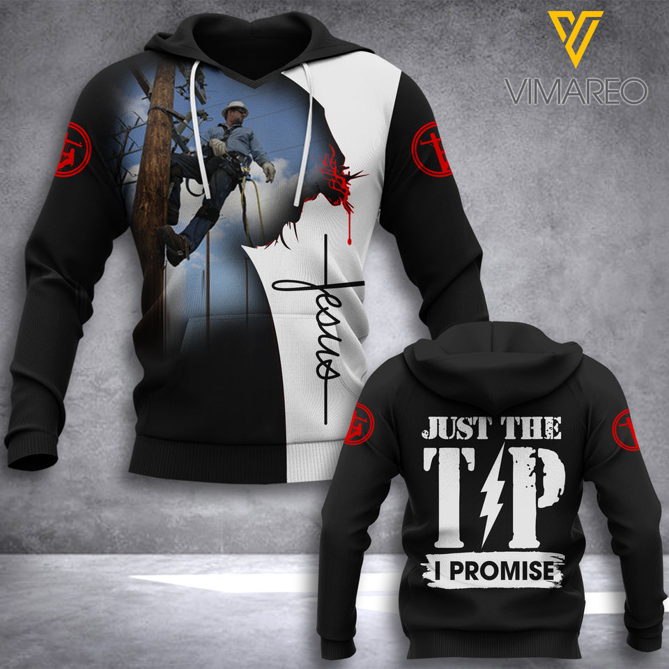 Lineman Just the tip hoodie 3d printed 1802pdt