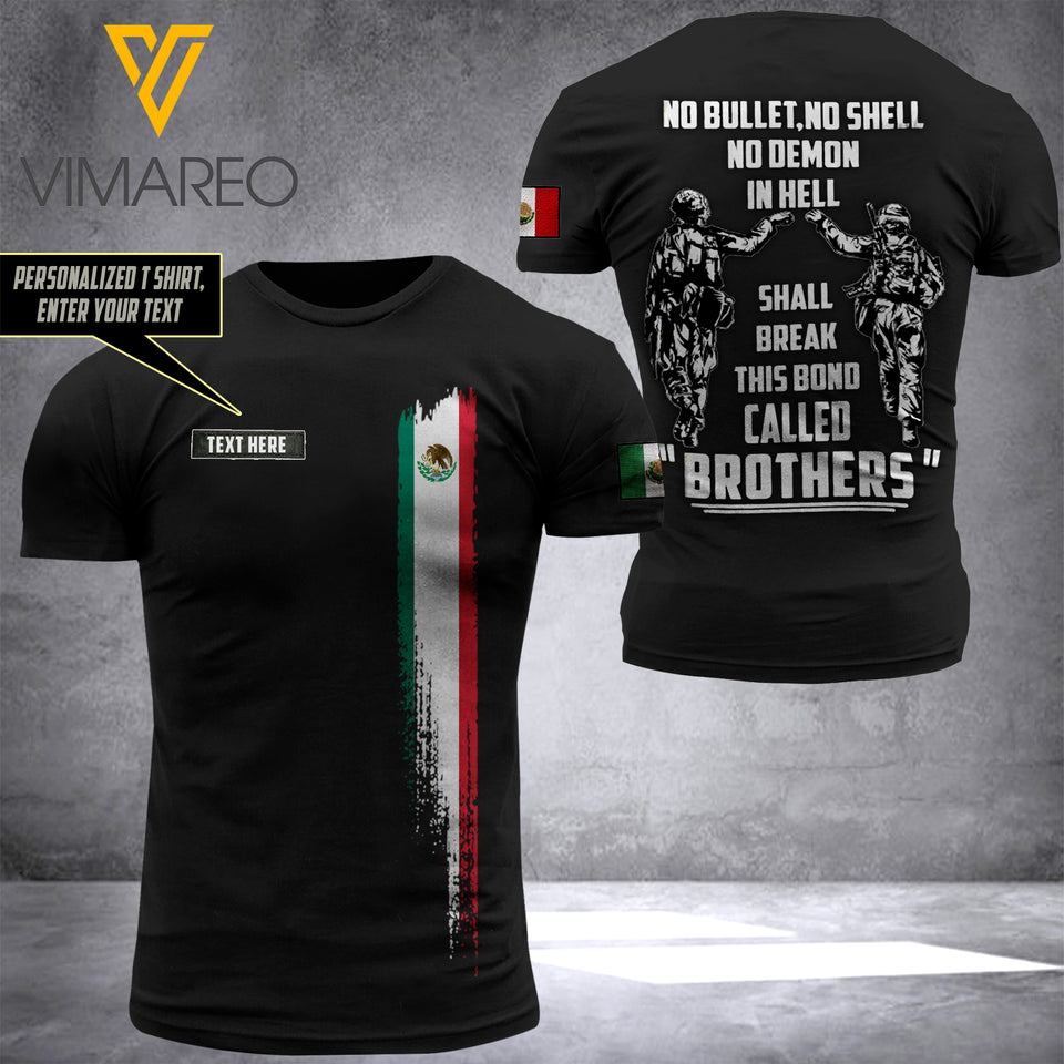 Customized Mexico Soldier 3D Printed Combat Shirt EZQ250621