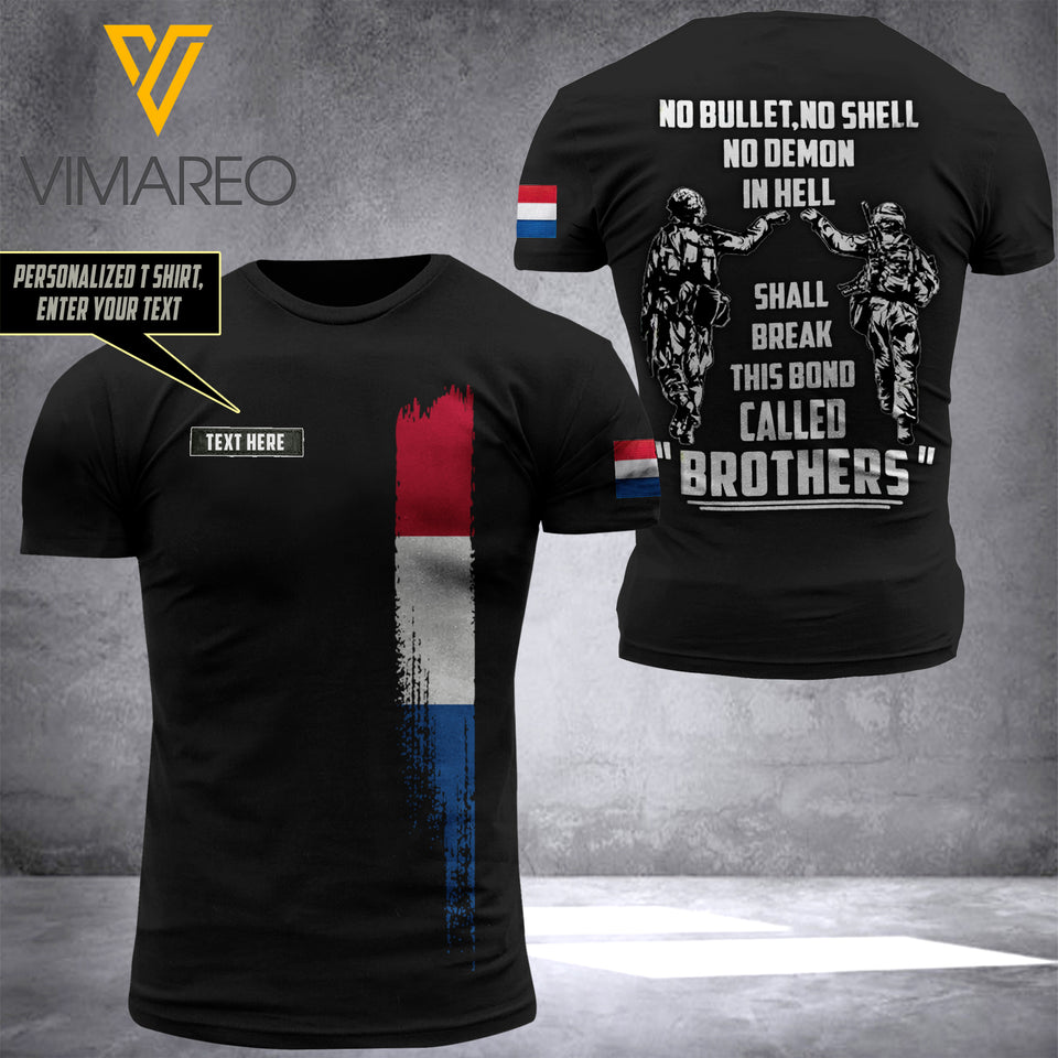 Customized Netherland Soldier 3D Printed Combat Shirt EZQ250621