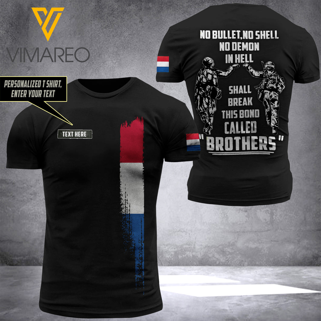Customized Netherland Soldier 3D Printed Combat Shirt EZQ250621