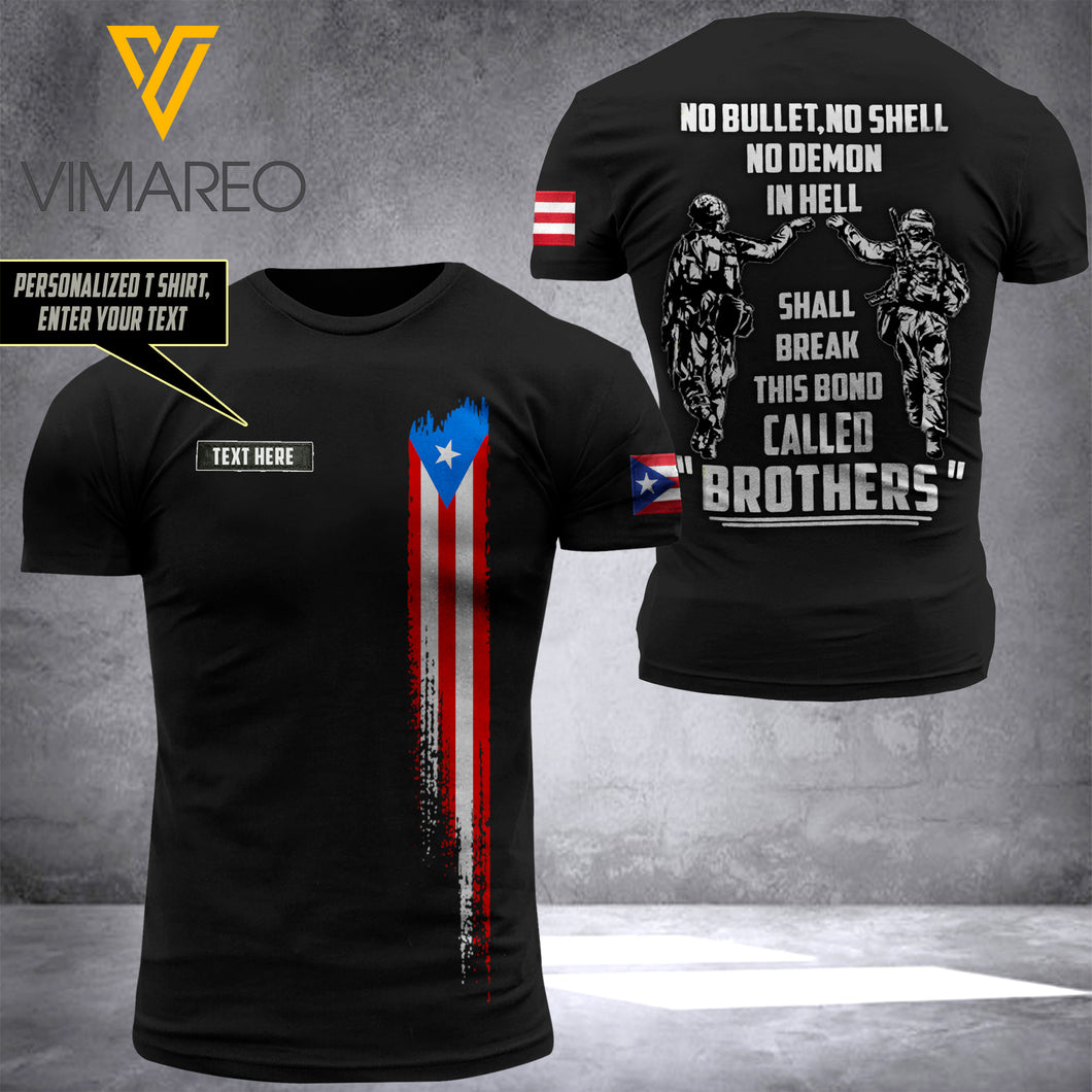 Customized Puerto Rico Soldier 3D Printed Combat Shirt EZQ250621