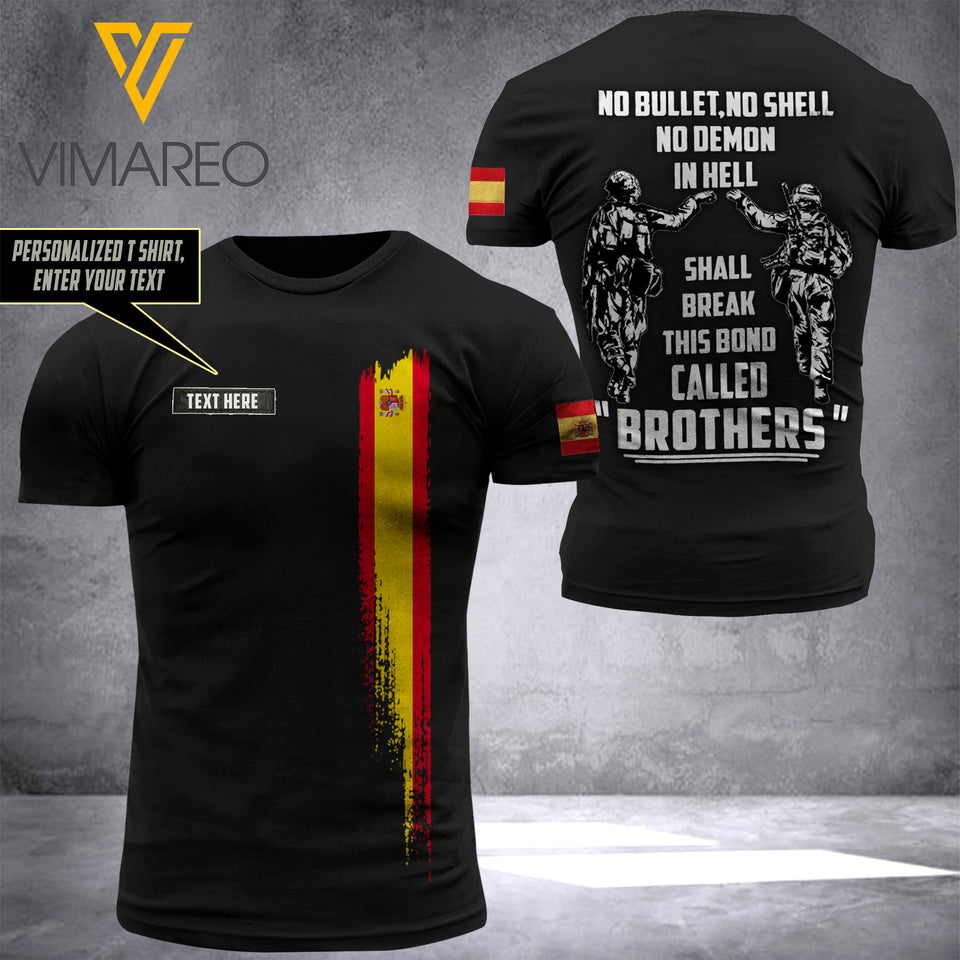 Customized Spanish Soldier 3D Printed Combat Shirt EZQ240621