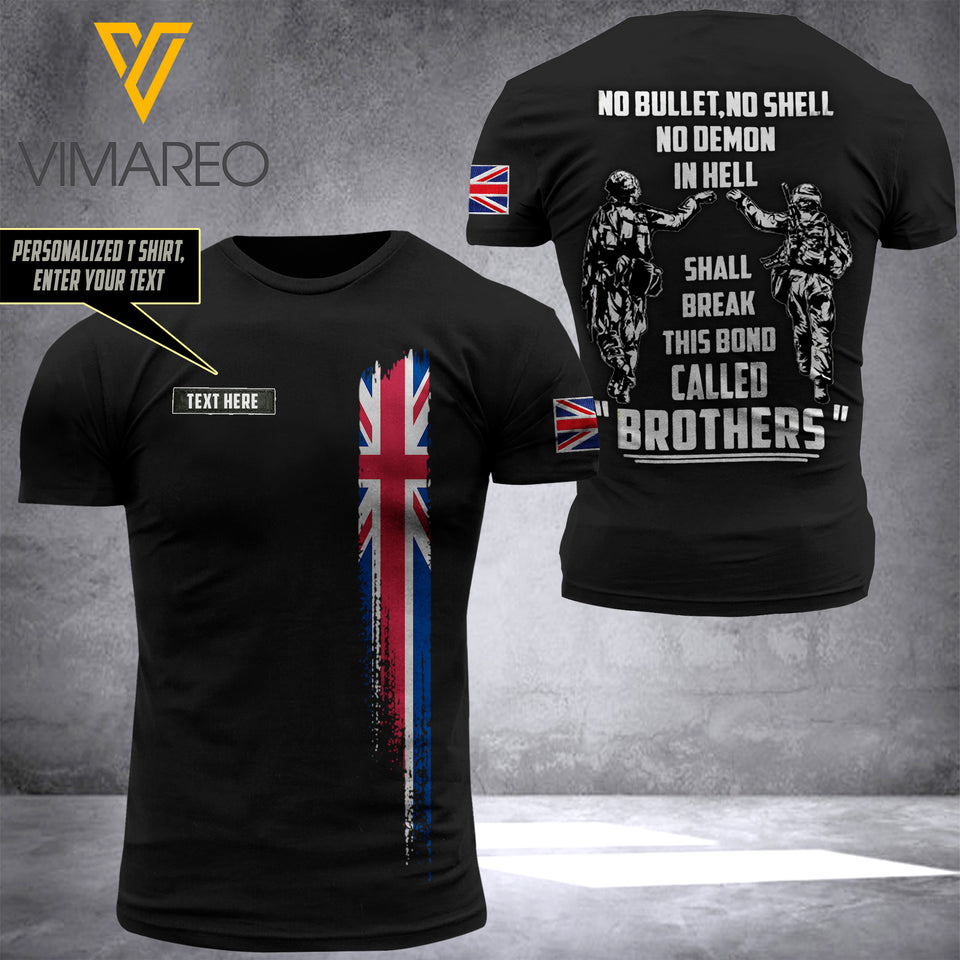 Customized British Soldier 3D Printed Combat Shirt EZQ230621