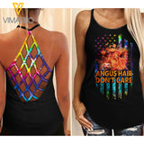 Angus Girl don't care Criss-Cross Open Back Camisole Tank Top ZT1903