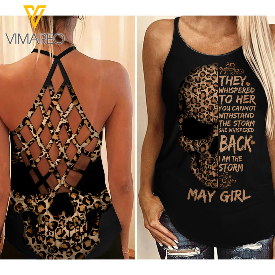May Girl Storm Criss-Cross Open Back Camisole Tank Top 2 style ZT1403