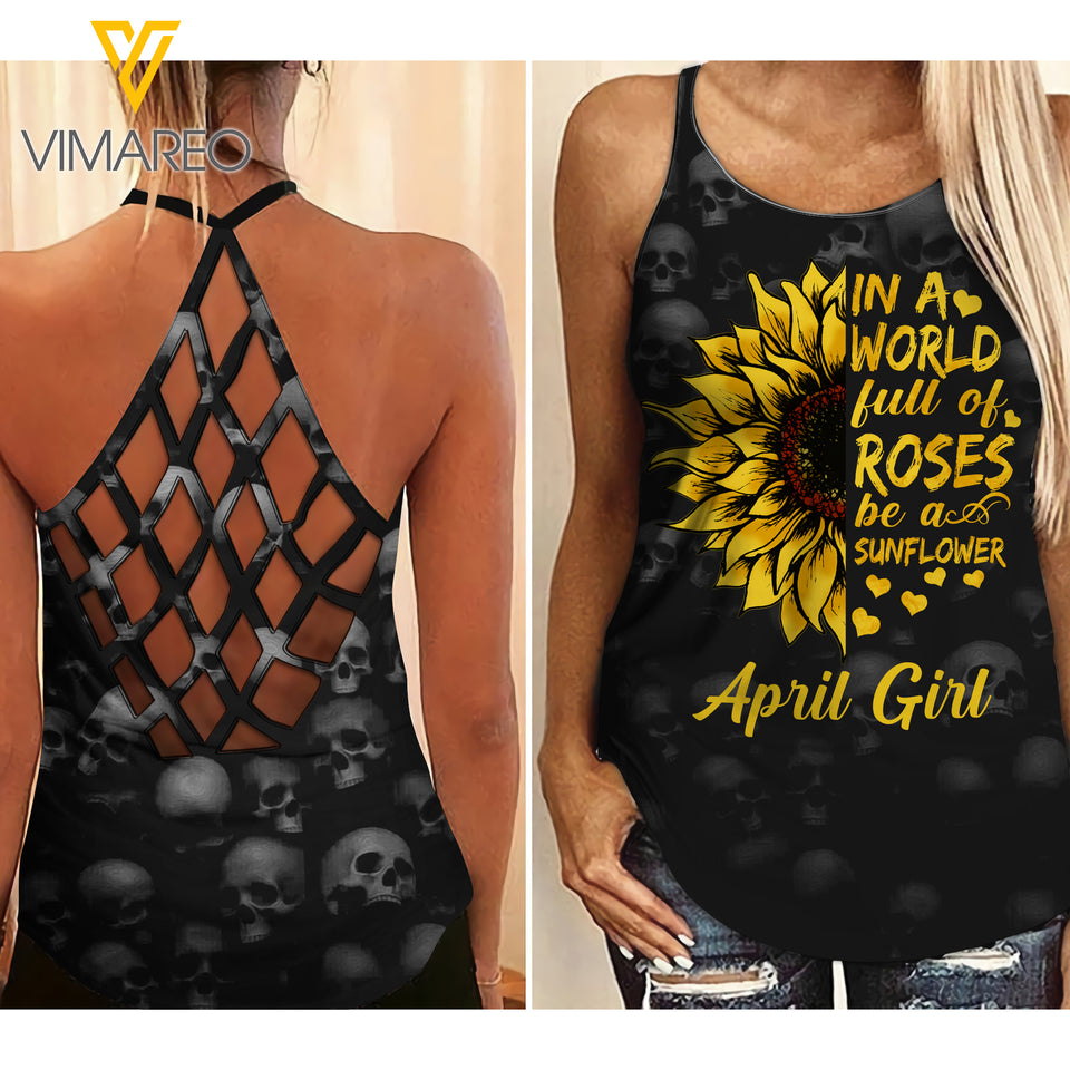 April Girl Criss-Cross Open Back Camisole Tank Top ZT1703