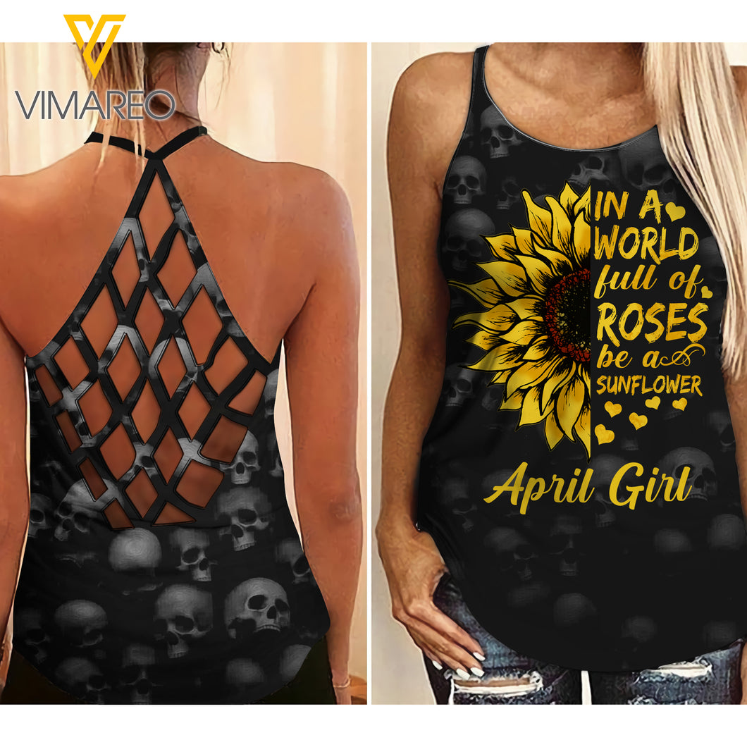 April Girl Criss-Cross Open Back Camisole Tank Top ZT1703