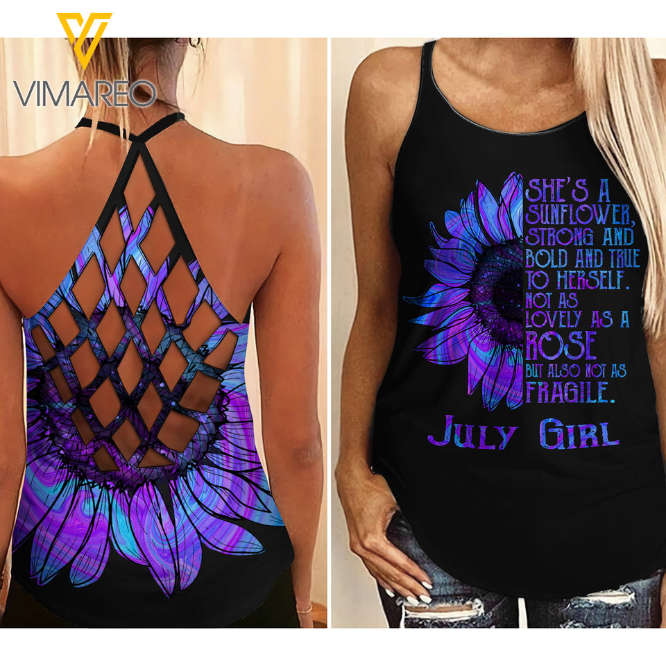 July girl strong Criss-Cross Open Back Camisole Tank Top Z1403