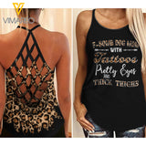 F-bomb mom Criss-Cross Open Back Camisole Tank Top 2 style ZT1503