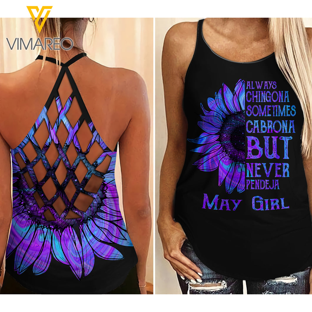 May Criss-Cross Open Back Camisole Tank Top ZT1303