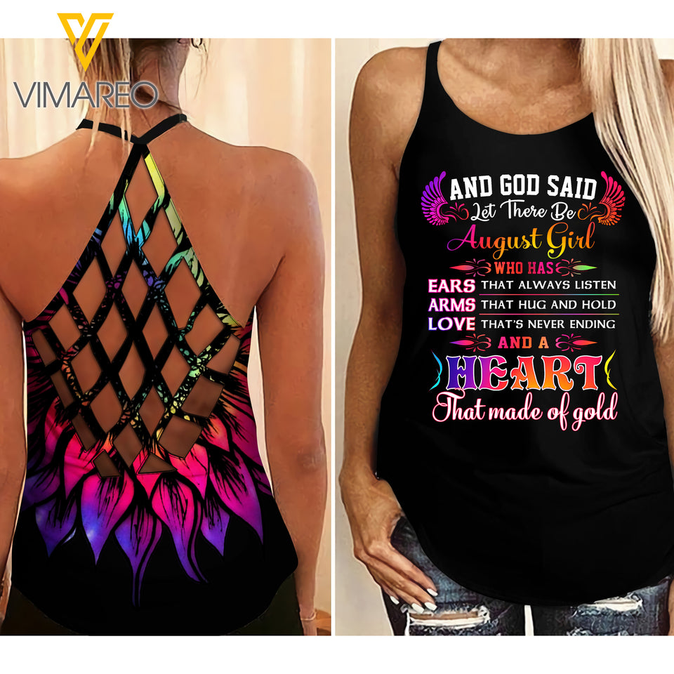 August Girl Criss-Cross Open Back Camisole Tank Top ZHQ2403