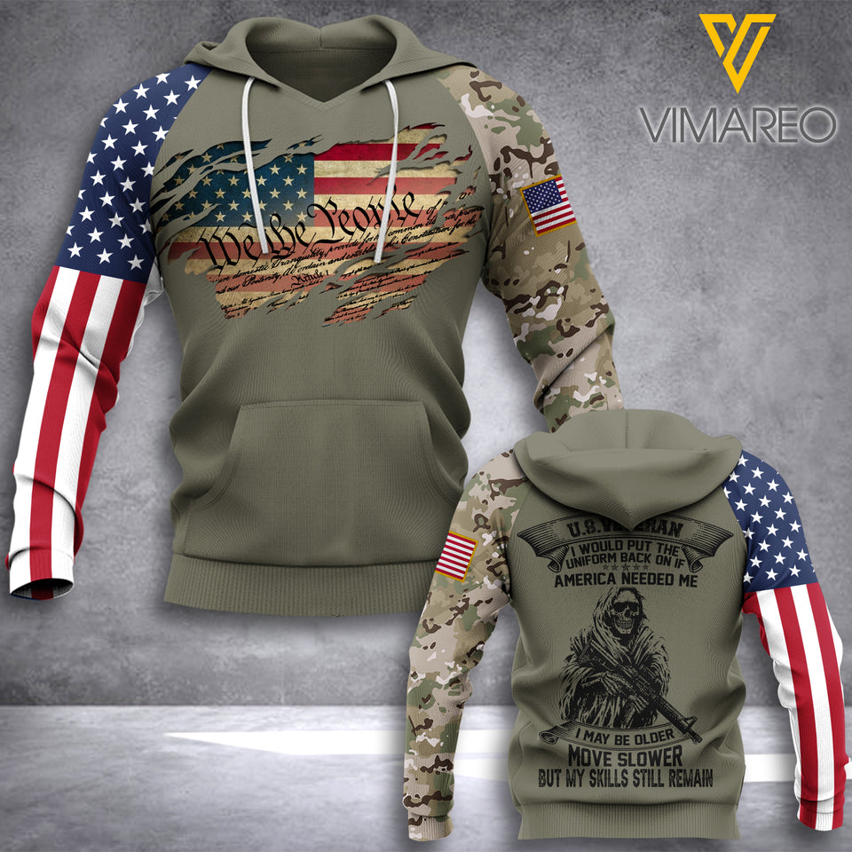 Customized US Soldier Broken 3D Printed Shirt/Hoodie ZT064