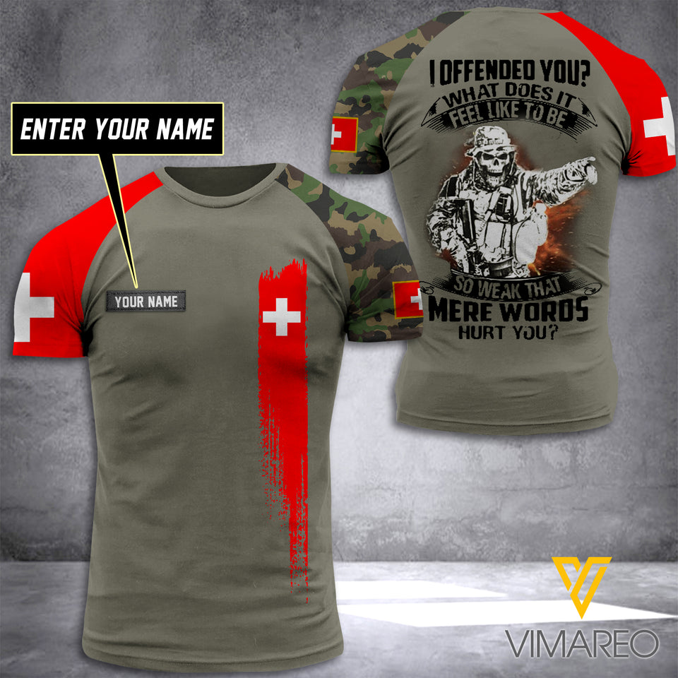 Customized Swiss Soldier 3D Printed Combat Shirt EZQ110621