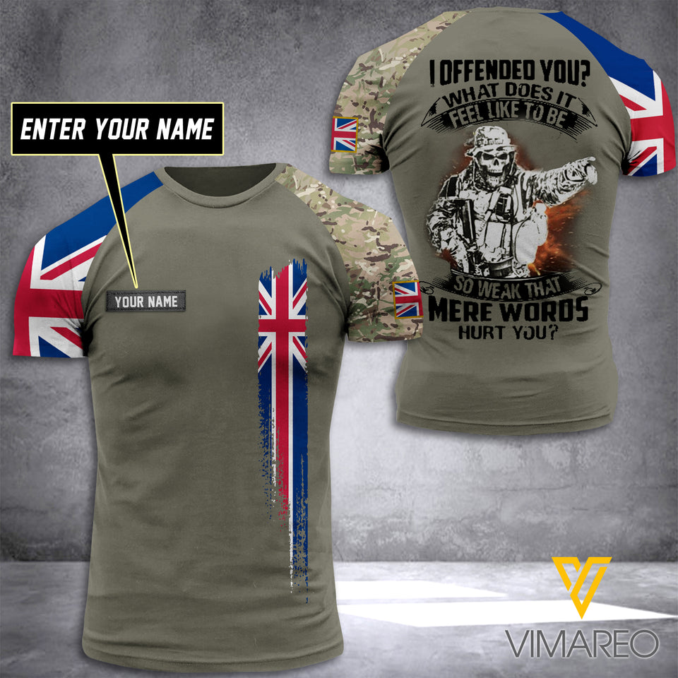 Customized British Soldier 3D Printed Combat Shirt EZQ110621