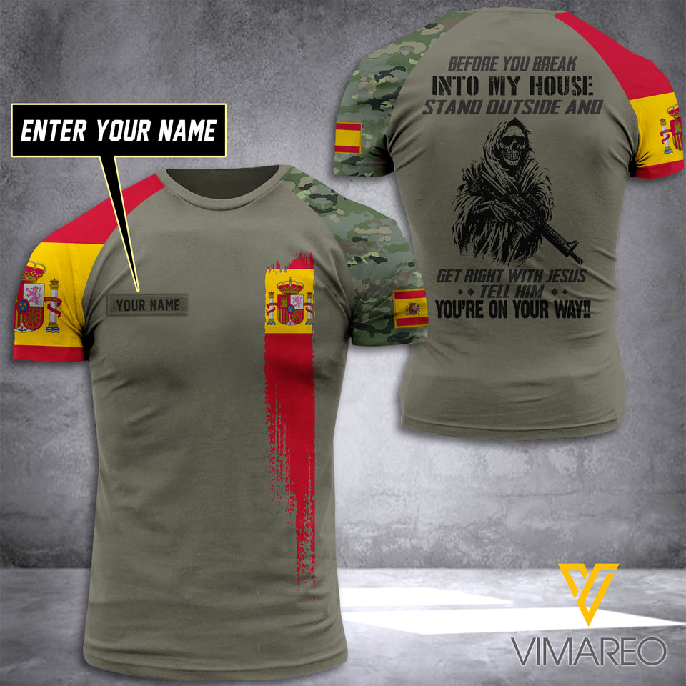 Customized Spain Soldier stand 3D Printed Shirt EZT084
