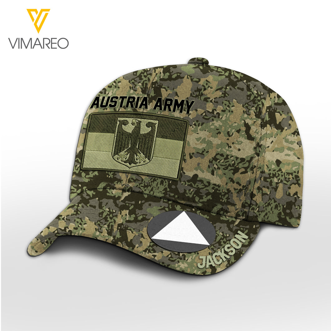 Customized Austria Soldier/Veterans Camo Peaked Cap 040322