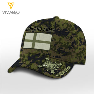 Customized Finland Soldier/Veterans Camo Peaked Cap 040322