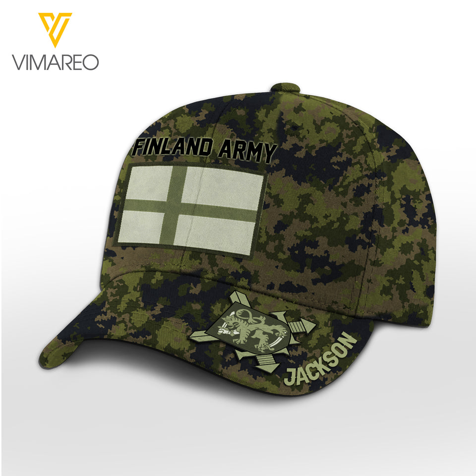 Customized Finland Soldier/Veterans Camo Peaked Cap 040322