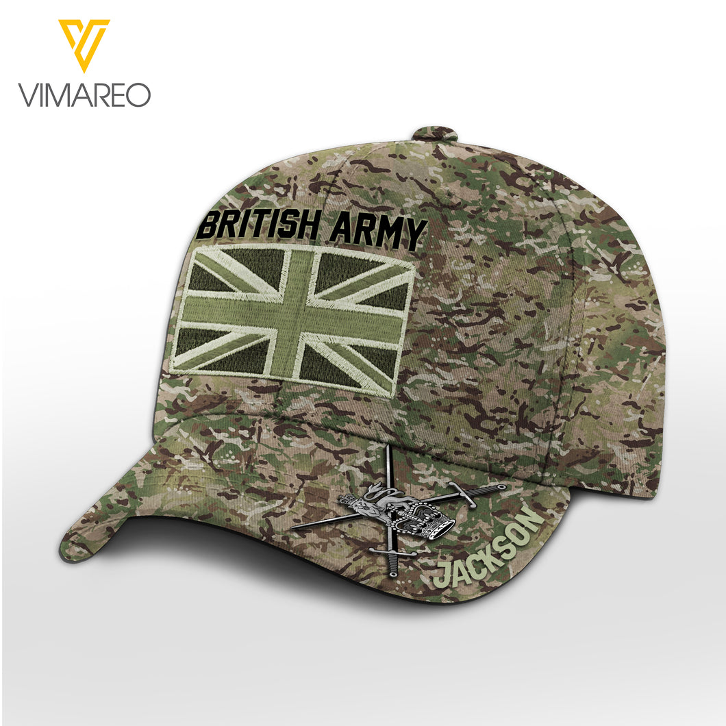 Customized British Soldier/Veterans Camo Peaked Cap 040322