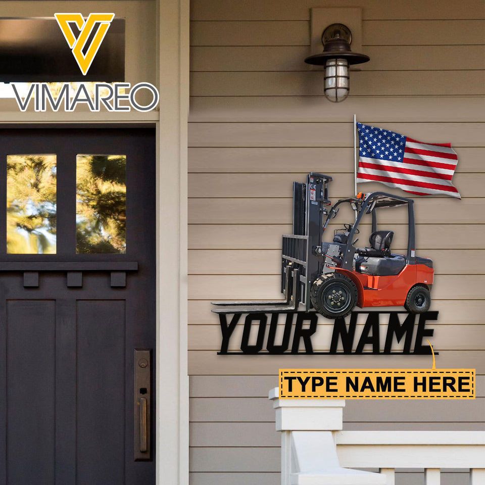 Personalized Forklift Cut Metal Sign SEP-HQ27