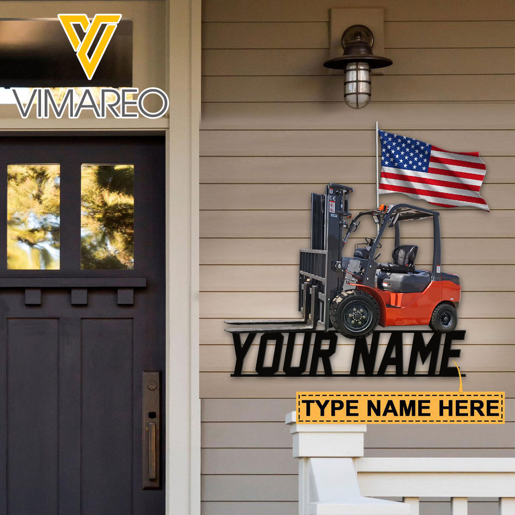 Personalized Forklift Cut Metal Sign SEP-HQ27