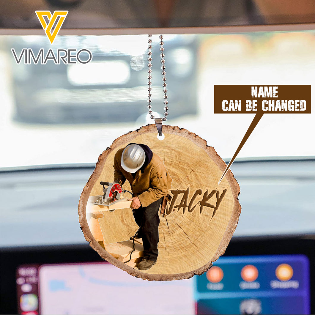 PERSONALIZED CARPENTER CAR HANGING ORNAMENT SEP-HQ23