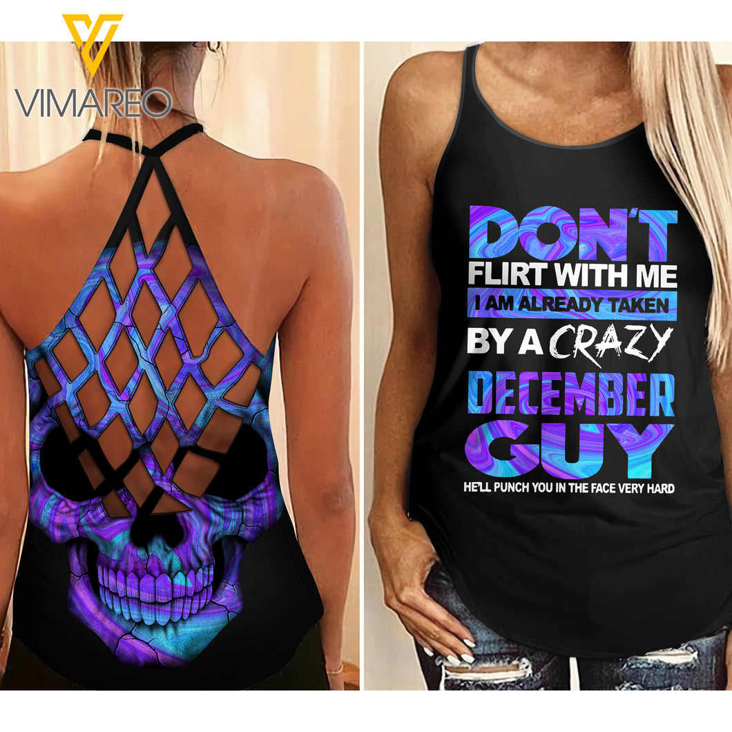 Taken By A Crazy December Guy Criss-Cross Open Back Camisole Tank Top MAR-HQ15