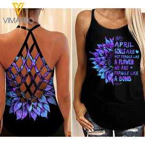 April Girl Criss-Cross Open Back Camisole Tank Top MAR-HQ14