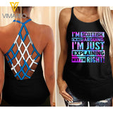 Scottish Girl Criss-Cross Open Back Camisole Tank Top MAR-HQ19