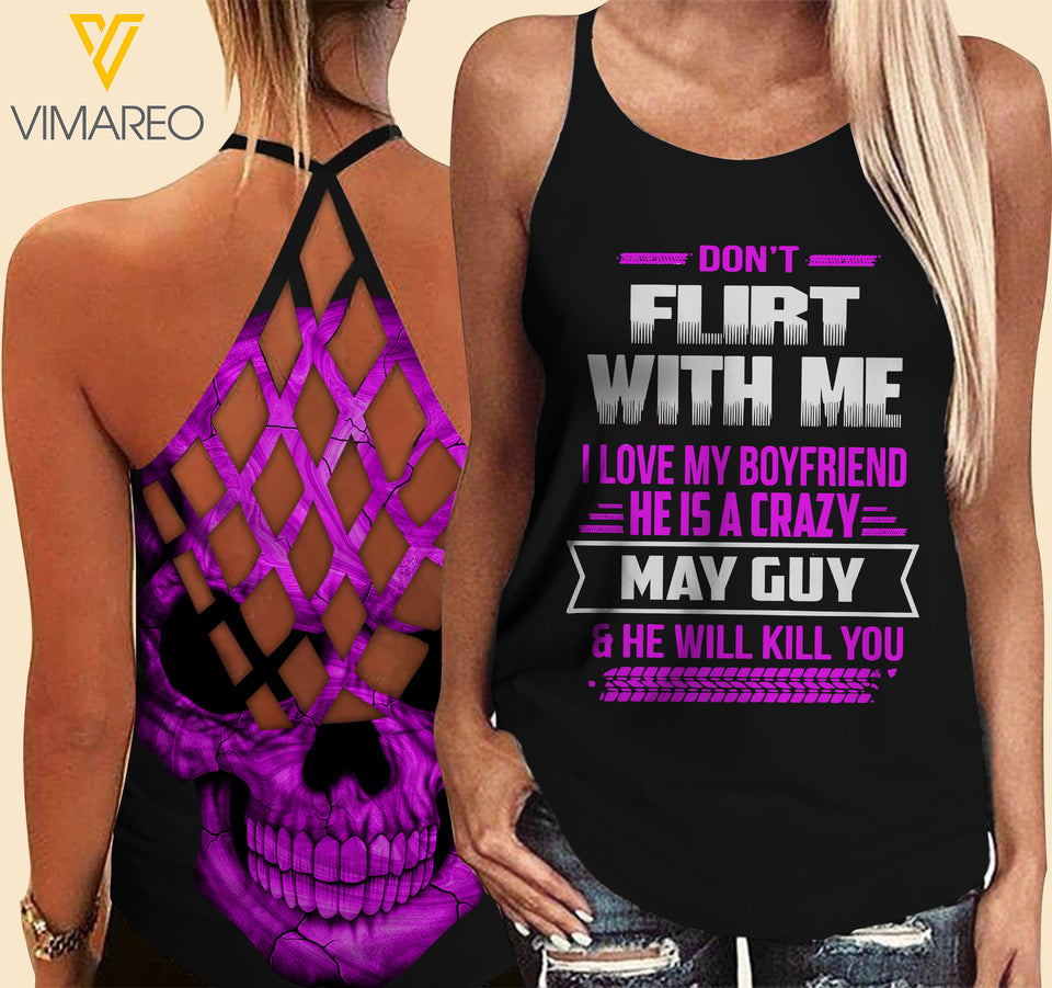 MAY Guy Criss-Cross Open Back Camisole Tank Top MAR-HQ12