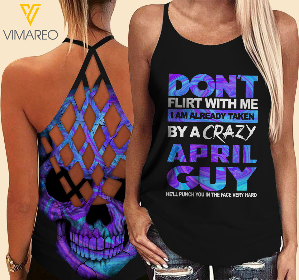 April Guy Criss-Cross Open Back Camisole Tank Top MAR-HQ13