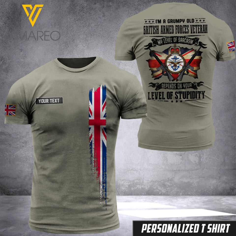 PERSONALIZED BRITISH ARMY TSHIRT 3D PRINTED MAY-QH18