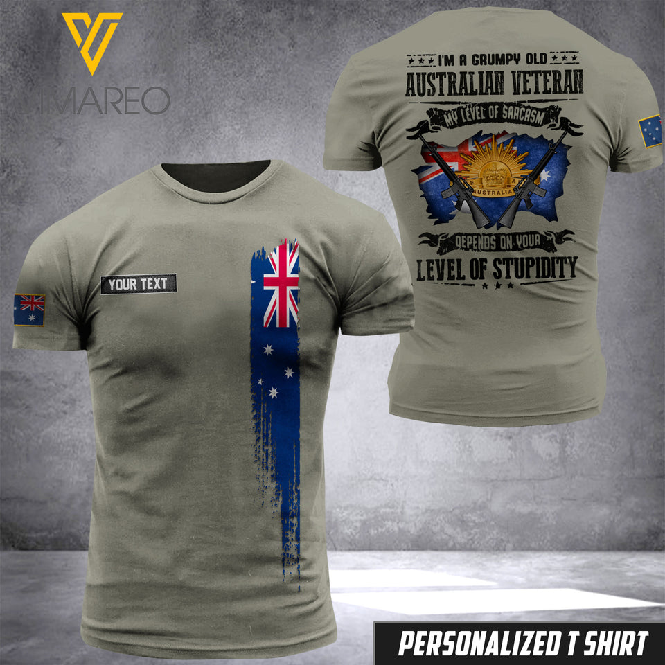 PERSONALIZED AUSTRALIAN ARMY TSHIRT 3D PRINTED MAY-QH18