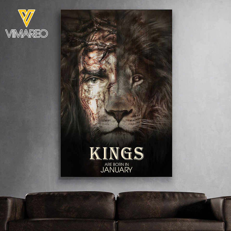 Kings Are Born In January Canvas Printed DEC-DT28