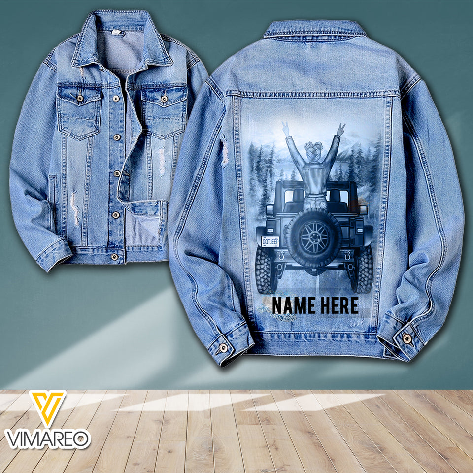 Personalized Jeep Girl Denim Jacket Printed SEP-QH24