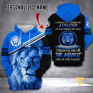 PERSONALIZED A KING WAS BORN IN AUGUST HOODIE 3D PRINTED SEP-QH06