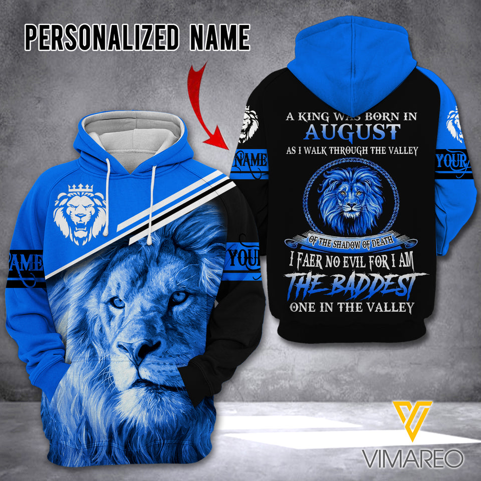 PERSONALIZED A KING WAS BORN IN AUGUST HOODIE 3D PRINTED SEP-QH06
