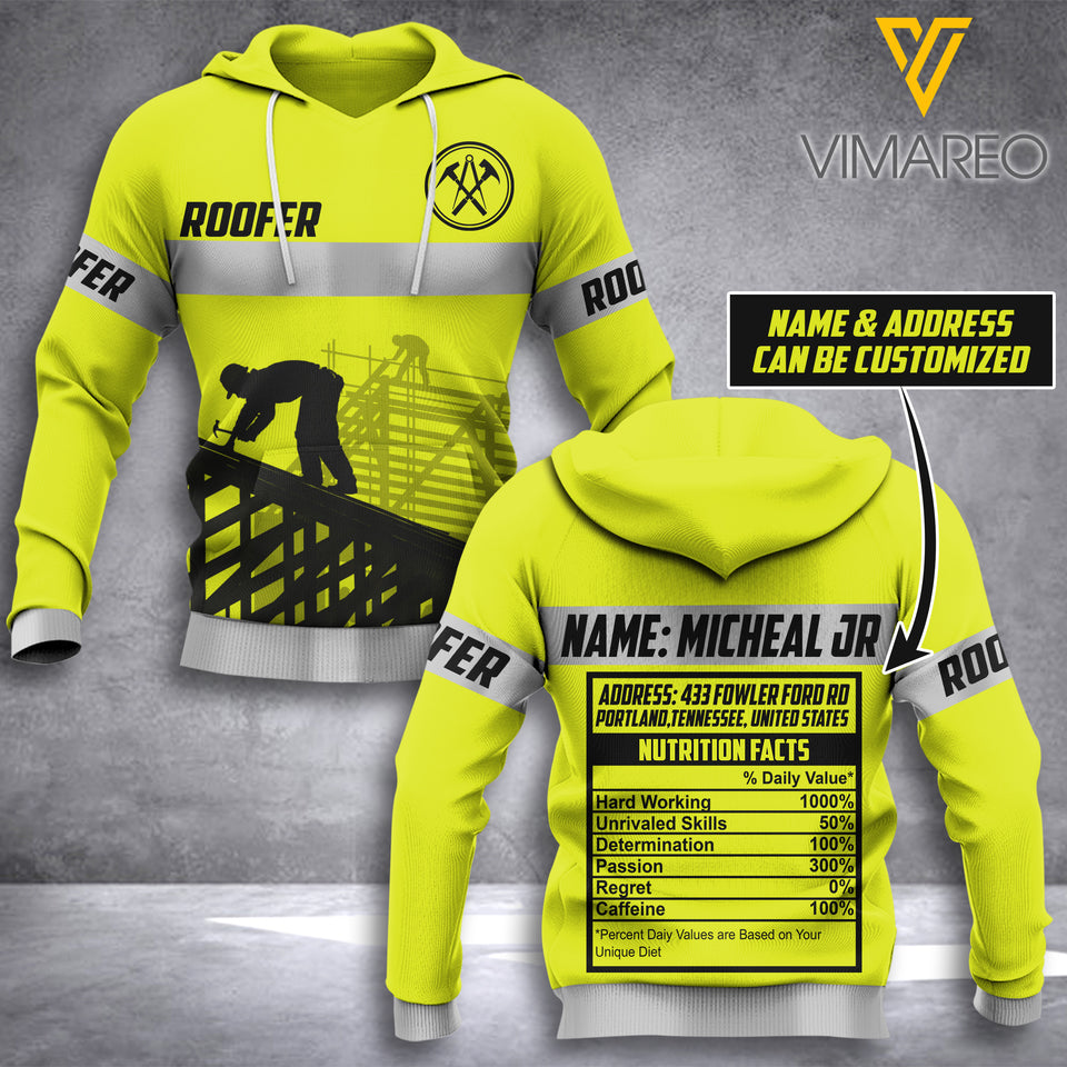 PERSONALIZED ROOFER HOODIE 3D PRINTED AUG-DT10