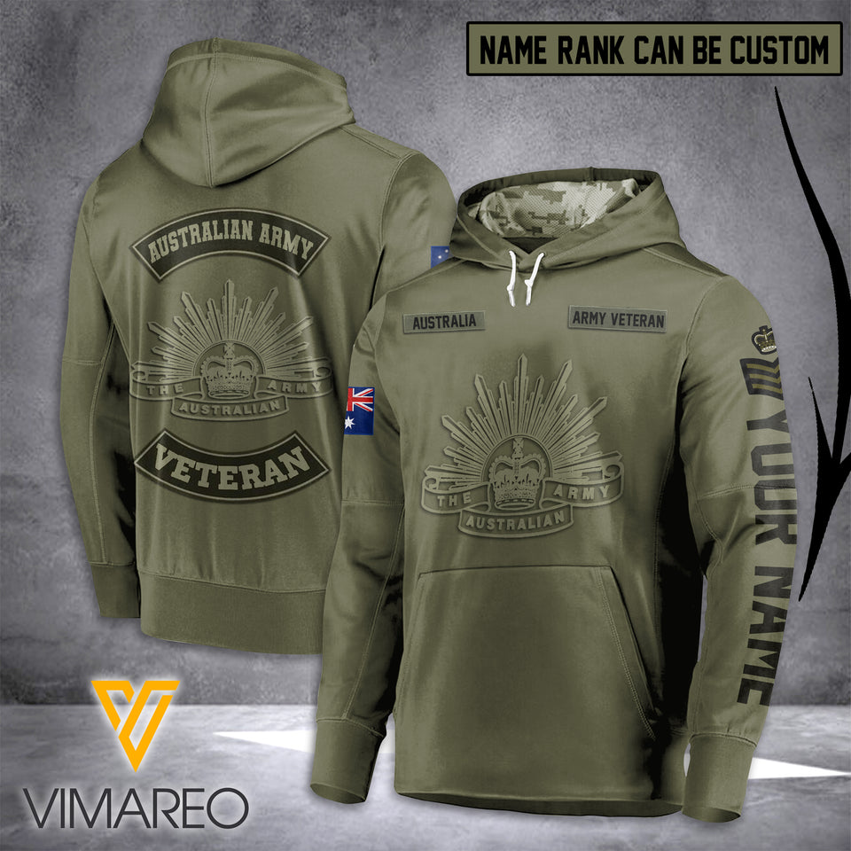 Personalized Australian Army Hoodie 3D Printed MAY-QH14