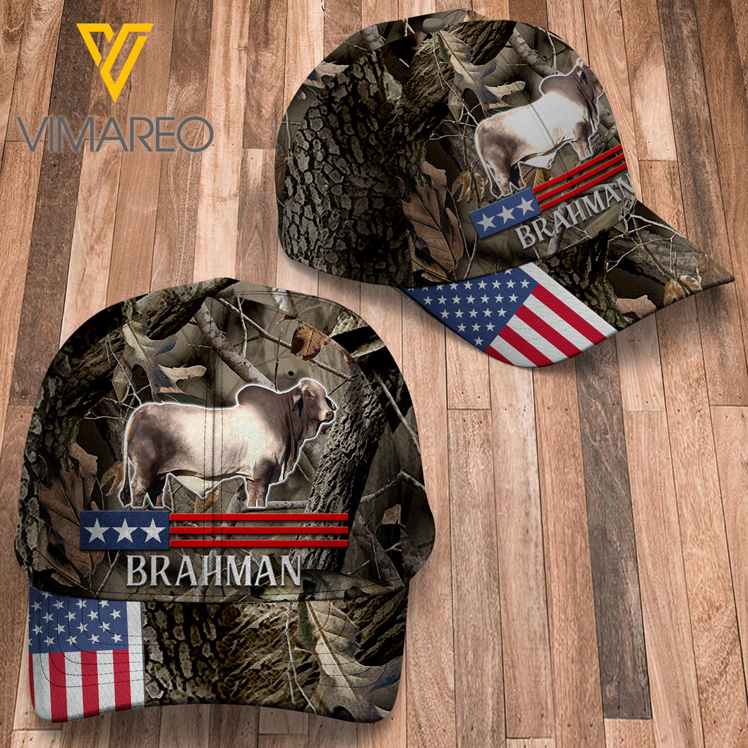 Brahman Cattle Peaked Cap 3D MAY-DT13