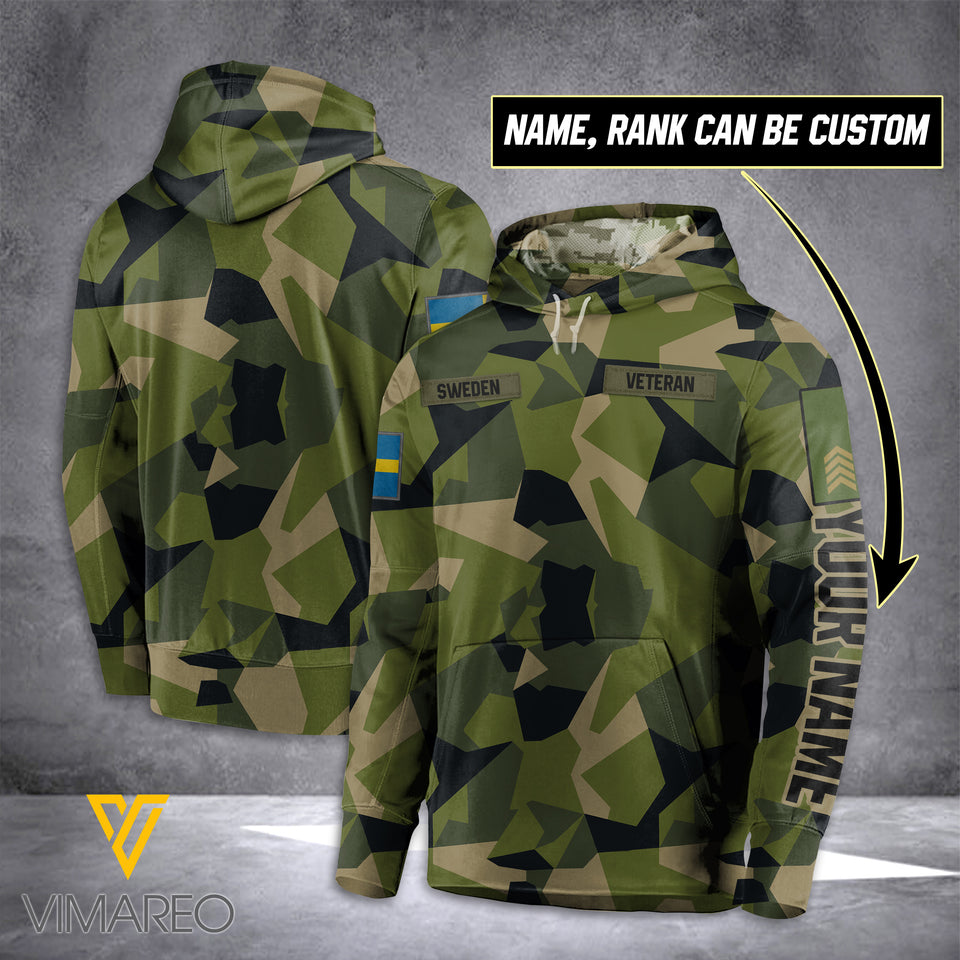 Personalized Swedish Army Hoodie 3D Printed MAY-DT14