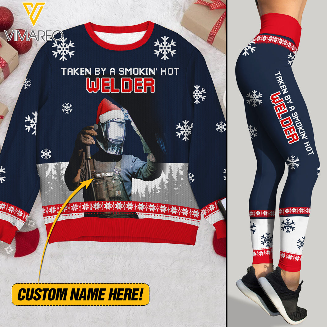 PERSONALIZED TAKEN BY A SMOKIN' HOT WELDER WOOL SWEATER + LEGGING DEC-DT01